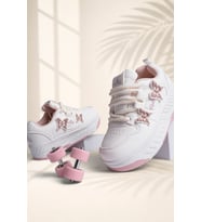 Çocuk Patenli 4 Tekerlekli Beyaz Spor Paten Ayakkabı - Tekerlekli Sneakers SeferiPaten