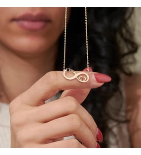 Kişiye Özel Sonsuzluk Model İsim Harf Kolye 925K Gümüş (Gold)