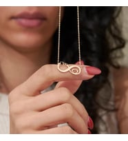 Kişiye Özel Sonsuzluk Model İsim Harf Kolye 925K Gümüş (Gold)