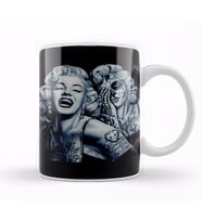 Marilyn With Tattoos Kupa Bardak Porselen