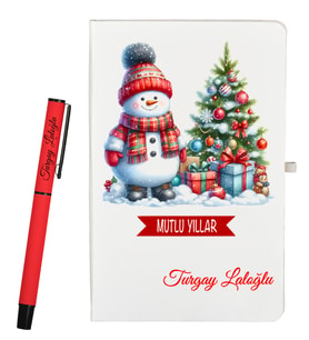 Sevgiliye Yeni Yıl Hediyesi Kişiye Özel Defter ve Roller Kalem Seti