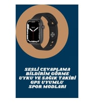 Mey İthalat® Akıllı Saat Tema Değiştirme Uyku ve Sağlık Takibi Sesli Asistan Bildirim Görme