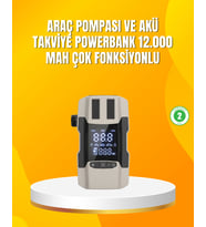 12.000 mAh Akü Takviye Powerbank Dahili Ha Dijital Ekranlı