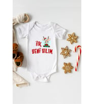 İlk Yeni Yılım Özel Tasarım Bebek Zıbın Pamuklu Çıtçıtlı Body