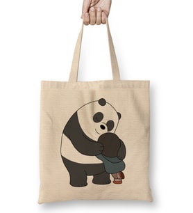 Panda and Chloe We Bare Bears Bez Çanta Uzun Saplı