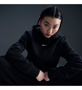 Nike W NSW PHNX FLC STD PO HOODIE Siyah Kadın Sweatshirt HF6839-010