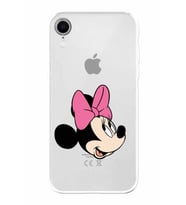 Apple iPhone XR Uyumlu Kamera Korumalı Tıpalı Kapak Minnie Mouse TasarımlıŞeffaf Kılıf