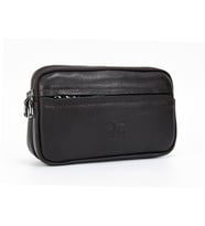 KANGAROO KINGDOM Hakiki Deri Siyah Erkek Portföy & Clutch El Çantası 1530-S (Kahverengi)