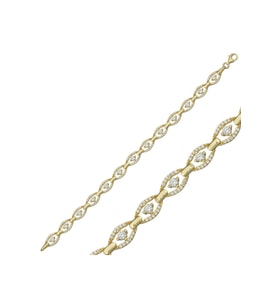 Gümüş Gold Oval Su Yolu Kadın Bileklik CSR2184042