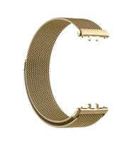 Samsung Galaxy Fit 3 Uyumlu Kordon Hasır Metal Mıknatıslı Örgü Zore KRD-01 Kayış (Gold)