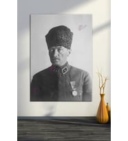 Atatürk Mustafa Kemal Kanvas Tablo Okullara İşyerlerine Uygun (8 Farklı Ölçü)