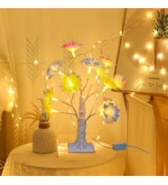 Led Işıklı Çiçek Masa Lambası, Renkli, 35x35