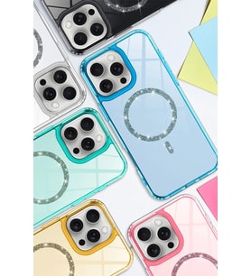Newface Apple iPhone 16 Plus Live Diamond Magsafe Kapak - Mavi