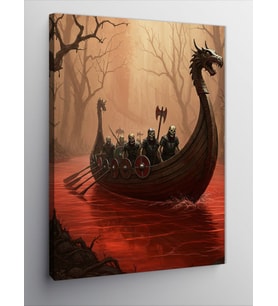 Kanvas Tablo Viking Gemisi Ve Deniz