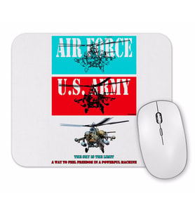 Flying Military Helicopter Army Mouse Pad