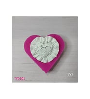 YY0101 Örtü Kıvrımlı Yüzüklü Kalp Silikon Kalıp