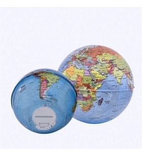 GÜRBÜZ MİNİ GLOBE BANK SİYASİ KÜRE KUMBARA 10 CM (Çok Renkli)