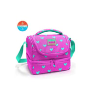 CORAL HIGH 37212 KIDS NEON PEMBE SU YEŞİLİ KALP DESENLİ THERMO İKİ KATLI BESLENME ÇANTASI