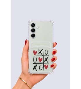 Samsung Galaxy S24 Kartlıklı XoXO Desenli Kılıf