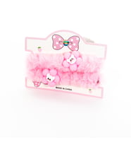 Biem Peluş İkili Çiçekli Simit Toka Açık Pembe