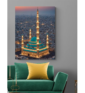 İHTİŞAMLI CAMİ KANVAS TABLO RESTORAN EV DUVAR SALON OFİS HEDİYELİK DEKARASYON SÜSÜ ÖLÇÜ