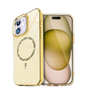 Newface Apple iPhone 12 Live Diamond Magsafe Kapak - Sarı