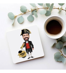 Kişiye Özel Kaşif Erkek Karikatürlü Bardak Altlığı