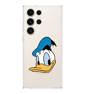 Samsung Galaxy S23 Ultra  Kamera korumalı Kapak Donald Duck Tasarımlı  Şeffaf Kılıf