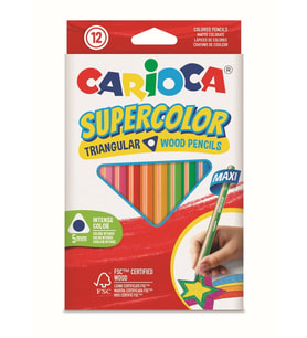 CARİOCA SUPERCOLOR MAXI ÜÇGEN KURU BOYA KALEMİ 12'Lİ