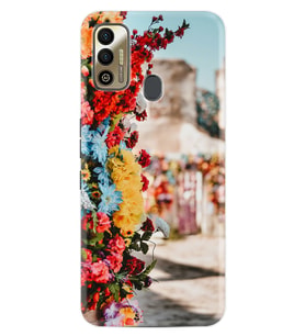 Tecno Sparrk 7T Kılıf Silikon Desen Gerçek Çiçekler 1743