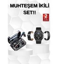 Kulak İçi Kablosuz Bluetooth Kulaklık Ve Nfc Ve Gps Özellikli Akıllı Saat Alarm Ve Titreşim