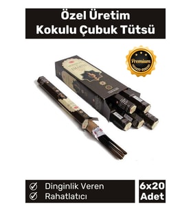 Özel Üretim Dinginlik Veren Meditasyon Çakra Enerji Rahatlatıcı Kokulu Çubuk Tütsü 6 x 20 Adet