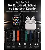 7 Kordonlu Akıllı Saat ve Bluetooth Kulaklık Seti Nabız Takibi, Bildirimler ve Spor Modları