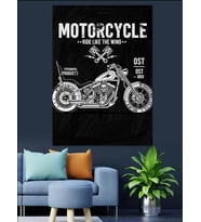 Motosiklet Tamiri Retro Poster Dekoratif Kanvas - Mdf Ahşap Tablo