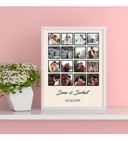 Kişiye Özel 16 Fotoğraflı Kolaj Tasarım Çerçeve (Beyaz)