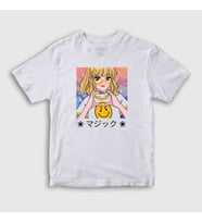 Presmono Unisex Çocuk Beyaz Cute Girl Anime T-Shirt 348989tt