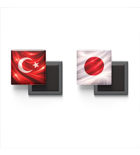 Buzdolap Magnetleri - Japonya Bayrağı ve Türk Bayrağı - 2'li Set Magneti