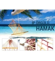 İp Örgülü Ahşap Hamak