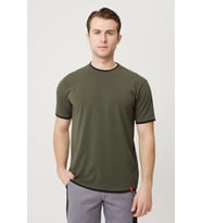 Morina O Yaka T-Shirt - Nefes Alabilir, Klasik ve Rahat Kesim (HAKI-SIYAH)