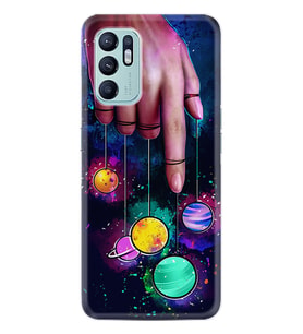 Oppo Reno 6 Kılıf Silikon Desen Özel Seri Finger planet 1740
