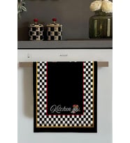 Lexroo Siyah Dama Desen Fırın Mutfak Havlusu 30X50Cm