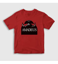 Presmono Unisex Çocuk Kırmızı Poster Amadeus Mozart T-Shirt 477121tt (Kırmızı)