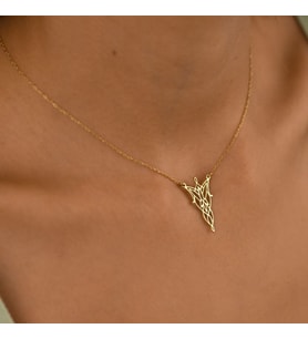 Origami Melek Gümüş Kolye - Renk: Gold (Gold)
