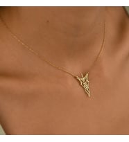 Origami Melek Gümüş Kolye - Renk: Gold (Gold)