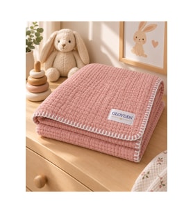 Müslin Bebek Örtü & Battaniye Pembe – %100 Pamuk 100x140 cm