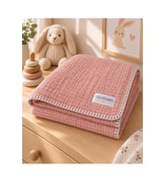 Müslin Bebek Örtü & Battaniye Pembe – %100 Pamuk 100x140 cm