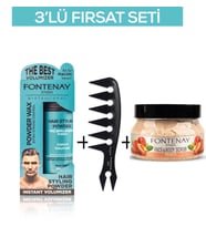 Fontenay Pudra Toz Wax Mavi 20gr + Şekil Tarağı 044 + Face And Body Scrub Şeftali 350ml 3'Lü Set