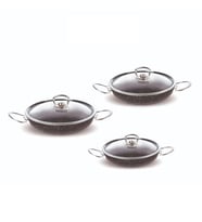 FMS G5019 Granit 6 Parça Büyük Boy Omlet Set Siyah 20-22-24 