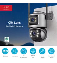 8mp 4k Ultra Hd  Suya Dayanıklı Çift Lensli 2.4g Ip Dış Mekan Güvenlik Kamerası Cmr61