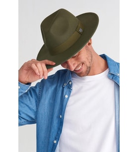 Erkek Ayarlanabilir Haki Fedora Şapka